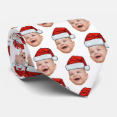 Aangepaste Baby Gezicht Foto Santa Hat Kerstmis Stropdas (Opgerold)