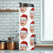 Aangepaste Baby Gezicht Foto Santa Hat Kerstmis Thermosbeker