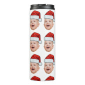 Aangepaste Baby Gezicht Foto Santa Hat Kerstmis Thermosbeker (Achterkant)