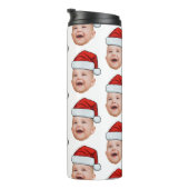 Aangepaste Baby Gezicht Foto Santa Hat Kerstmis Thermosbeker (Geroteerd rechts)