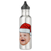 Aangepaste Baby Gezicht Foto Santa Hat Kerstmis Waterfles (Rechts)