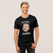 Aangepaste Baby Gezicht Gepersonaliseerde Kind Fot Tri-Blend Shirt (Voorkant volledig)