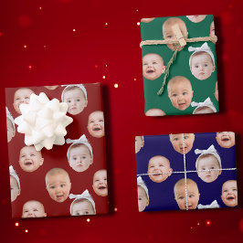 Aangepaste Baby Gezicht Gift Wrap | Baby Face 3 fo Inpakpapier Vel