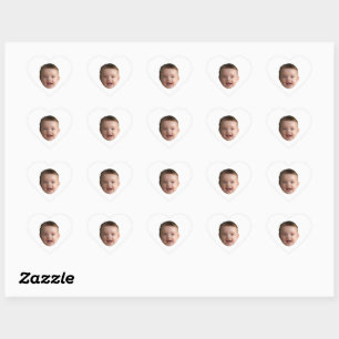 Aangepaste Baby Gezicht, Grappige aangepaste foto Hart Sticker