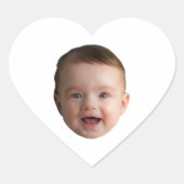 Aangepaste Baby Gezicht, Grappige aangepaste foto Hart Sticker (Voorkant)