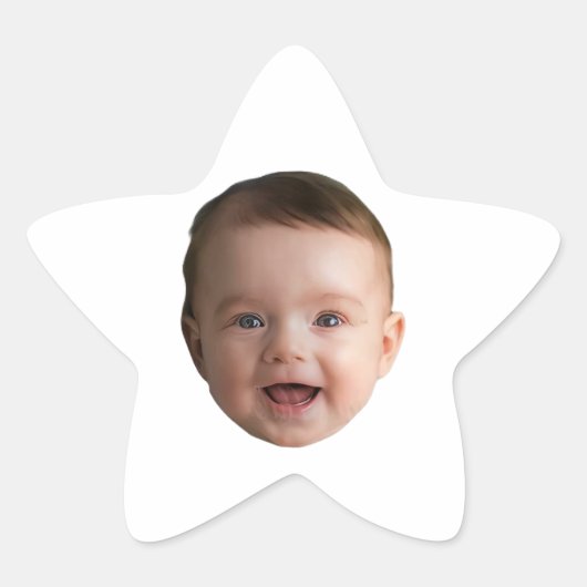 Aangepaste Baby Gezicht, Grappige aangepaste foto Ster Sticker (Voorkant)