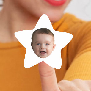 Aangepaste Baby Gezicht, Grappige aangepaste foto Ster Sticker