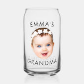 Aangepaste Baby Gezicht Mama Oma Opa Verjaardag Blikvorm Glas (Voorkant)