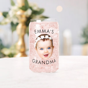 Aangepaste Baby Gezicht Mama Oma Opa Verjaardag Blikvorm Glas