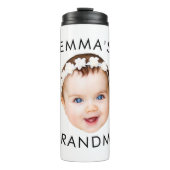 Aangepaste Baby Gezicht Mama Oma Opa Verjaardag Thermosbeker (Voorkant)