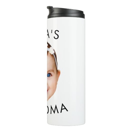 Aangepaste Baby Gezicht Mama Oma Opa Verjaardag Thermosbeker (Geroteerd rechts)