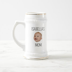Aangepaste Baby Gezicht Mama Pap Verjaardag Gift Bierpul