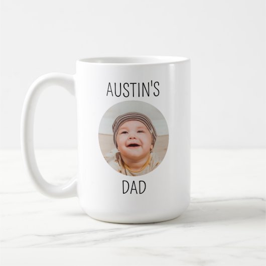 Aangepaste Baby Gezicht Mok 1e Vaderdag Mok, Custo (Links)