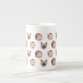 Aangepaste Baby Gezicht Mok, Aangepaste Familie 3  Porselein Kop (Voorkant)