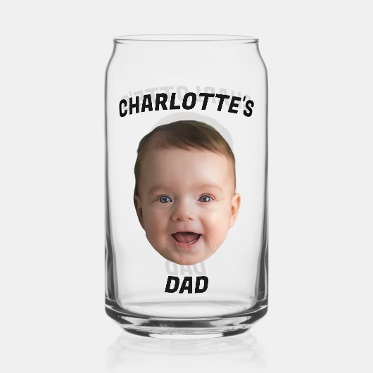 Aangepaste Baby Gezicht Mok, Aangepaste Nieuwe Dad Blikvorm Glas (Voorkant)