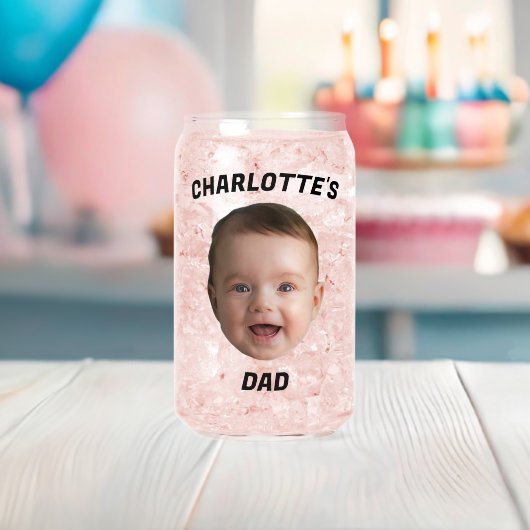 Aangepaste Baby Gezicht Mok, Aangepaste Nieuwe Dad Blikvorm Glas (Insitu (Baby Shower))