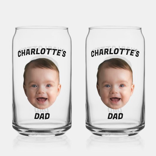 Aangepaste Baby Gezicht Mok, Aangepaste Nieuwe Dad Blikvorm Glas (Voorkant)