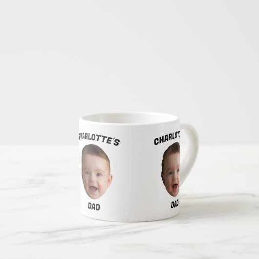 Aangepaste Baby Gezicht Mok, Aangepaste Nieuwe Dad Espresso Kop (Voorkant rechts)