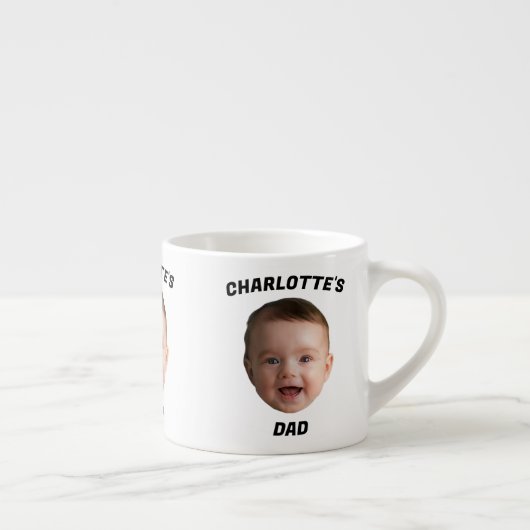 Aangepaste Baby Gezicht Mok, Aangepaste Nieuwe Dad Espresso Kop (Rechts)