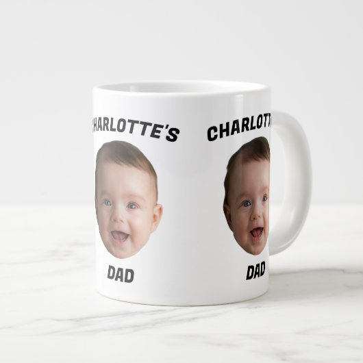 Aangepaste Baby Gezicht Mok, Aangepaste Nieuwe Dad Grote Koffiekop (Voorkant rechts)