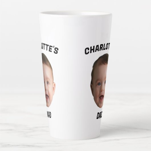 Aangepaste Baby Gezicht Mok, Aangepaste Nieuwe Dad Latte Mok (Voorkant)