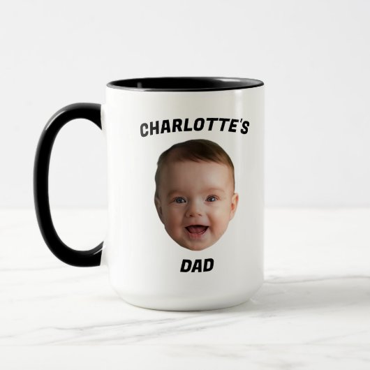 Aangepaste Baby Gezicht Mok, Aangepaste Nieuwe Dad Mok (Links)