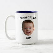 Aangepaste Baby Gezicht Mok, Aangepaste Nieuwe Dad Tweekleurige Koffiemok (Links)