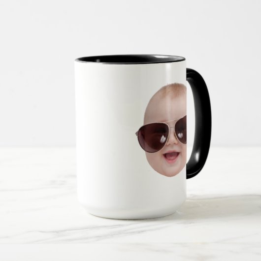 Aangepaste Baby Gezicht Opa Gift Papa Verjaardagsc Mok (Voorkant rechts)