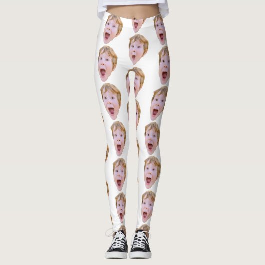 Aangepaste Baby-gezichtsfoto Leggings (Voorkant)