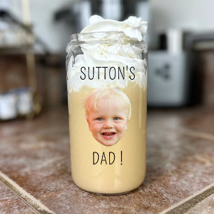 Aangepaste Baby Gezichtsfoto Mam Pap B-dag Geperso Blikvorm Glas