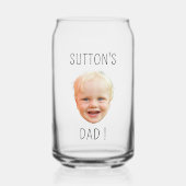 Aangepaste Baby Gezichtsfoto Mam Pap B-dag Geperso Blikvorm Glas (Voorkant)