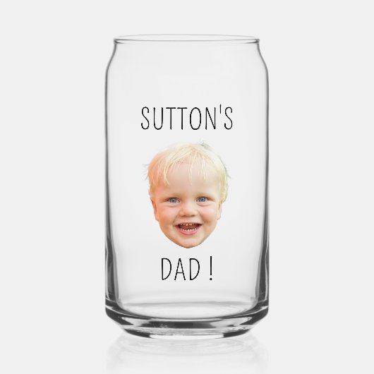 Aangepaste Baby Gezichtsfoto Mam Pap B-dag Geperso Blikvorm Glas (Voorkant)