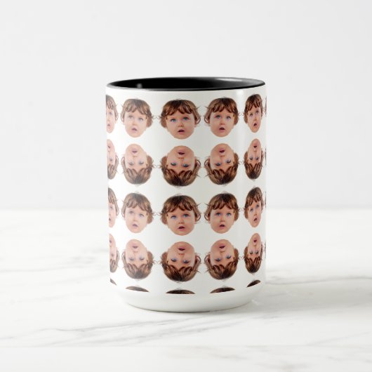 Aangepaste Baby Gezichtspatroon Opa Papa Verjaarda Mok (Midden)