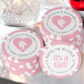 Aangepaste Baby Girl Aankondiging gepersonaliseerd Poker Chips