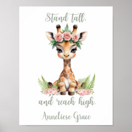 Aangepaste Baby Girl Safari Kwekerij Schattigee Gi Poster