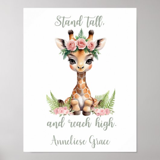 Aangepaste Baby Girl Safari Kwekerij Schattigee Gi Poster (Voorkant)