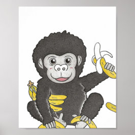 Aangepaste baby gorilla dierenkwekerij poster
