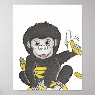 Aangepaste baby gorilla dierenkwekerij poster