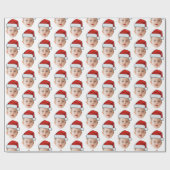 Aangepaste Baby Head Face Foto Santa Hat Kerstmis Cadeaupapier (Vlak)