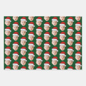 Aangepaste Baby Head Face Foto Santa Hat Xmas Inpakpapier Vel (Voorkant)