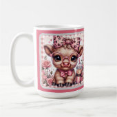 Aangepaste baby Higland-koe in roze luipaardprintb Koffiemok (Links)