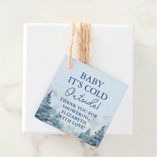 Aangepaste Baby it's Cold Outside Baby Shower  Bedankjes Labels (In situ)