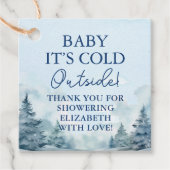 Aangepaste Baby it's Cold Outside Baby Shower  Bedankjes Labels (Voorkant)