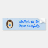 Aangepaste Baby Jongen Blauwe Hart Egel Bumpersticker (Voorkant)
