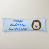 Aangepaste Baby Jongen Blauwe Hart Egel Lichaamskussen (Achterkant)