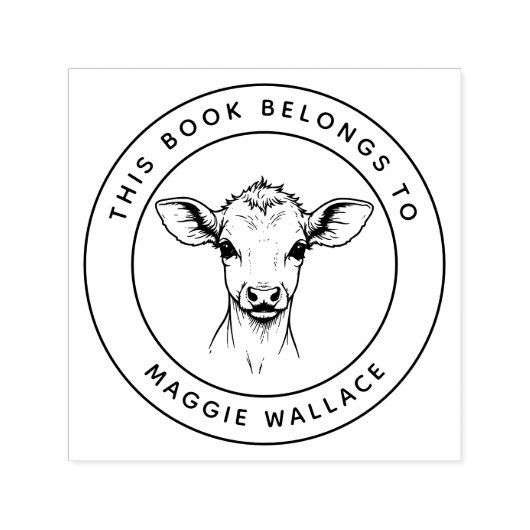 Aangepaste Baby kalf Dit boek behoort tot de naam  Zelfinktende Stempel (Design)