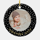 Aangepaste Baby Keepsake Fireman kerstboom Keramisch Ornament (Achterkant)