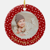 Aangepaste Baby Keepsake Fireman kerstboom Keramisch Ornament (Achterkant)