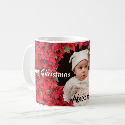Aangepaste Baby/kindfoto Kerstmis Koffiemok (Voorkant links)