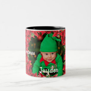 Aangepaste Baby/kindfoto Kerstmis Tweekleurige Koffiemok